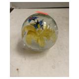 Glass Flower Paperweight