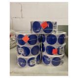 7 Rolls - 500 ct. Blue Sticker Tape Roll