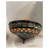 Colored Glass Ornate Light Fixture - approx. 16