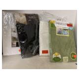 4 tablecloths. Wamsutta 70in round. Basics 60x