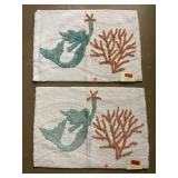 Lot of 2 Bacova bath rugs. 20x 30in. Sea Splash.