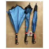 Lot of 3 Better Brella Umbrellas. Blue w/ black.