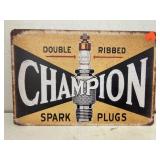 Champion spark plugs. Metal sign. 12x 8