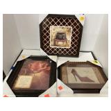 3 pictures. 12in square. 12.5x 8.5in.  11x 9.5in.