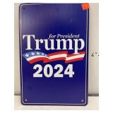 TRUMP for President 2024. Metal sign. 12x8in.