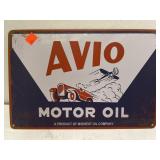 AVIO MOTOR OIL.  Metal sign. 8x 12in.