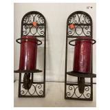 Pair of Wall Sconces. Wrought iron. 18in high. W/