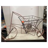 Metal Plant Stand and Square Basket.  16x26