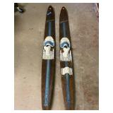 Vintage Tournament water skis. Wood. 67in long.
