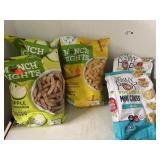 5 bags snacks. MUNCH NIGHTS & SKINNY POP.