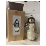Snowman Ceramic Statue - approx. 14 in. Tall