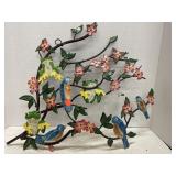 Metal wall art.  Birds & Frogs in a dogwood
