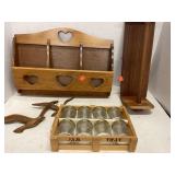 Vintage lot. Letter sorter w/ key hooks. Paper