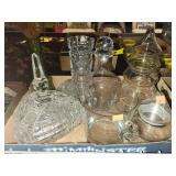 Flat of Glassware  Vases & Candy Dishes