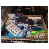 Flat of  Miscellaneous  Pens Notepads Etc