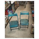 2 Cnt Fold Up Metal Chairs