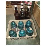 Lot of Insulators & Brown Bottles