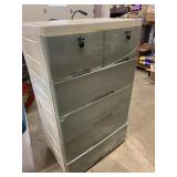 6 Draw Plastic Storage Unit on Wheels w/ keys