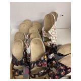 6 pr. Ladies sandals.  Footbed style.  Size S, M