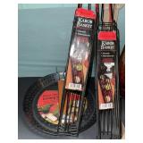 Grilling Lot. Kabob basket & grill skillet.