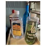 Mixed lot.  Charcoal lighter.  2 bottles lamp