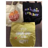 3 reusable tote bags.