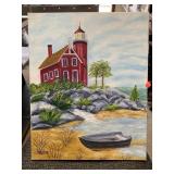 Lighthouse Painting  Unframed. 16x20 inches