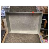 Galvanized Tray w/Wooden Handles.  12x19 inches