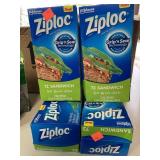 4 Boxes Ziplock Sandwich Bags. 72 Bags EachBox