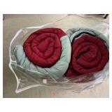 Two Adult Sleeping Bags and Plastic Case