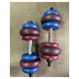 Two Barbells. Approximately 18 pounds in weights