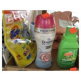 Laundry supplies. Towel. Toilet bowl brush &