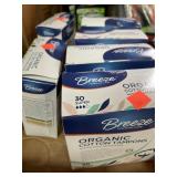 6 boxes Breeze Organic Cotton Tampons.