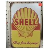 Shell  Metal sign. 8x12.