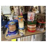 Lot of Vintage Assorted Tins Christmas, Snickers,