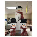 3 ct. -  Wooden Snowmen Decor