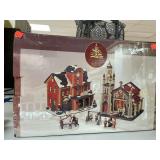 5 pc. Porcelain Righted Village Set - Christmas