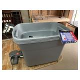 2 Totes of Plastic Trim Pieces, Shower Bar, &