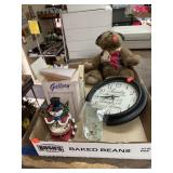 Lot of Snowglobe, Clock, Teddy Bear & more