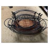 Set of Nesting Trays.  Metal and Wicker