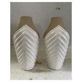 2 vases.  Modern cottage look. Approx 8in tall