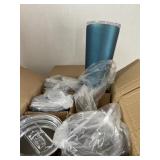 6 stainless tumblers w/ lids. 20 oz.