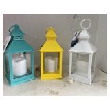 3 LED lanterns. 10in tall approx.