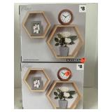 2 sets of 2 Wall Shelves.