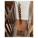 Lamp / table combo. 50in tall. 14in square table.