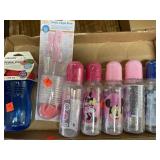 7pc lot of Disney baby bottles.  Straw cup &