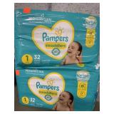 2 packs of Pampers