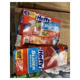 2 boxes of Hefty Slider Locking Plastic Bags
