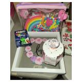 Mixed Lot, Crayons, 3 Cnt Pencil Pouches & Decor