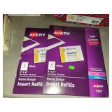 2 Cnt Avery Name Badge Insert Refills